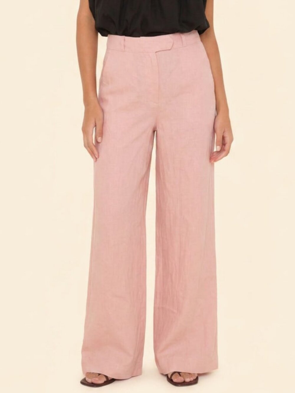 Karina Grimaldi High-Rise Pink Linen/Cotton Pants Size XS